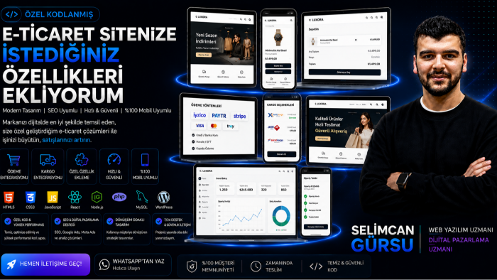 e-ticaret sitenize eklemek istediğiniz özellikleri eklerim