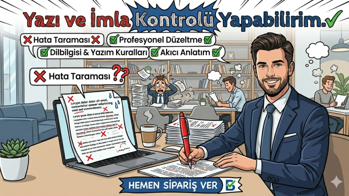 yazılarınızın imla ve detaylı incelemesini yapabilirim