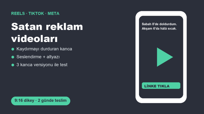 ürününüz için satış odaklı reklam videoları hazırlarım