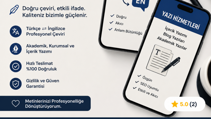 Türkçe ve İngilizce profesyonel çeviri ve içerik yaparım