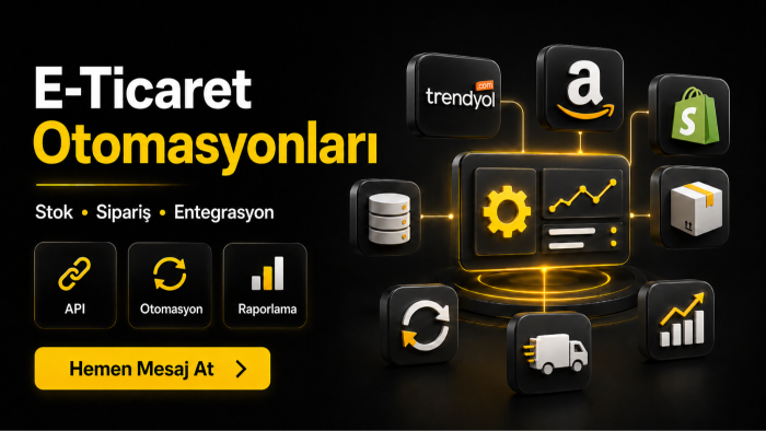 pazaryerleri için e-ticaret otomasyonları yapabilirim
