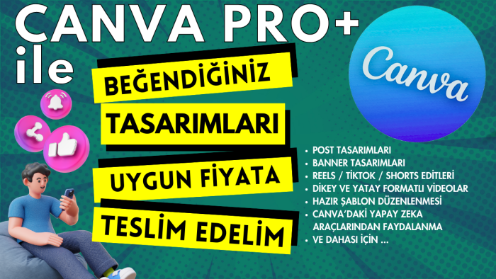 canva pro ile beğendiğiniz şablonları size editlerim