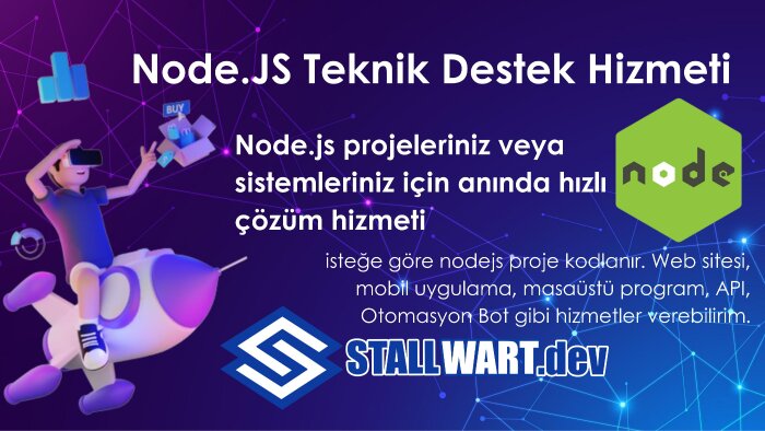Node.js dilinde yardım teknik destek sağlarım