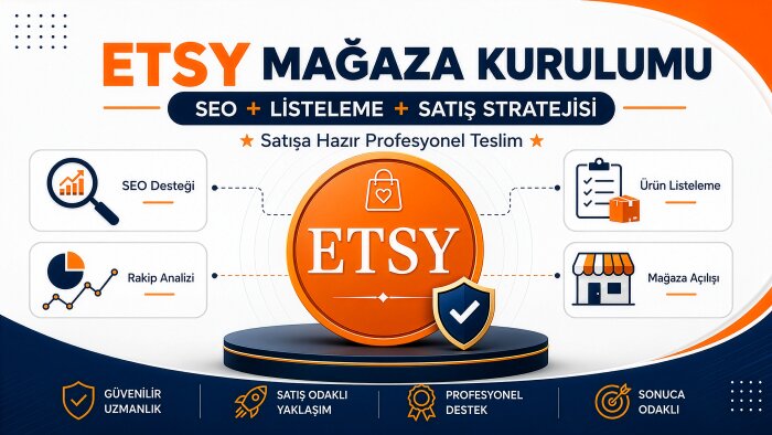 Etsy mağazanızı açıp, satışa hazır olarak teslim ederim