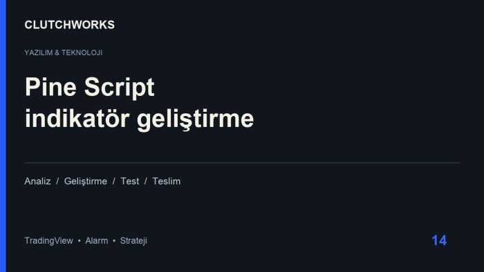 TradingView Pine Script indikatör ve strateji yazarım