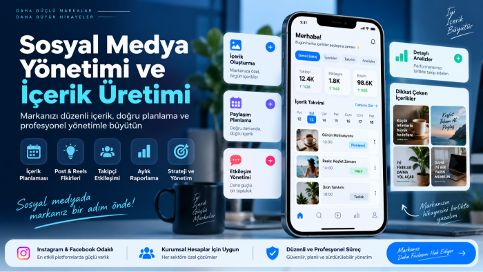 sosyal medya hesabınızı yönetir ve içerik üretirim