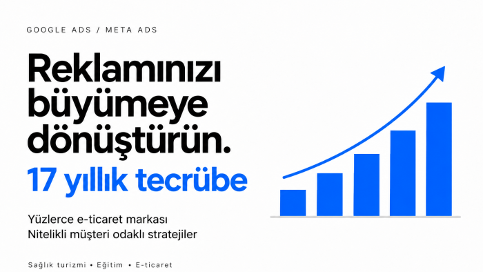17 yıllık tecrübemle dijital reklamlar yönetip ölçümlüyorum