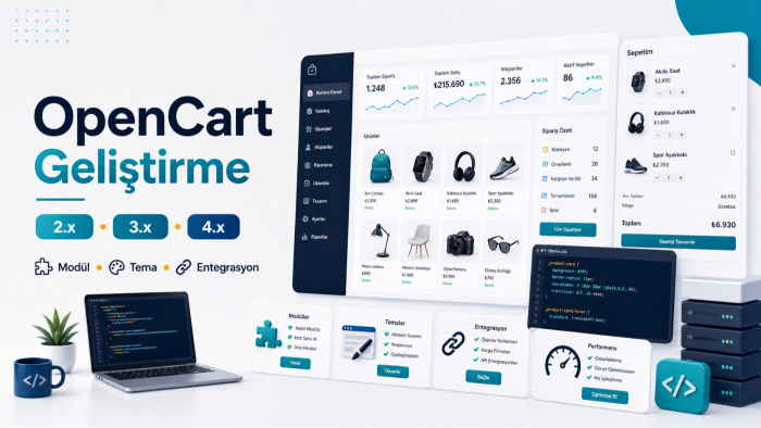 opencart 2, 3 ve 4 sürümleri için geliştirmeler yaparım