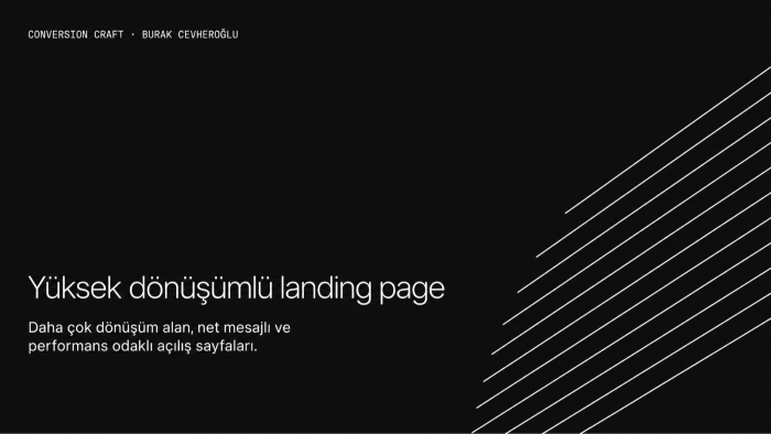 yüksek dönüşümlü landing page tasarlayıp kodlayabilirim