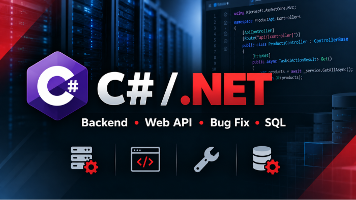 C# ve.NET projelerinizde geliştirme ve hata düzeltme yaparım