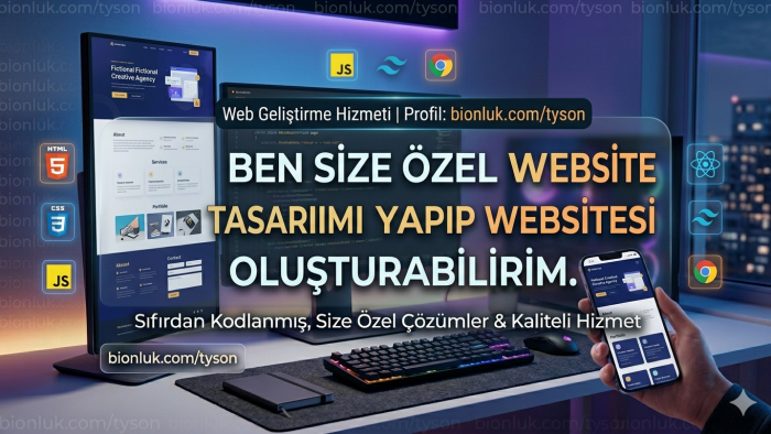 isteğinize özel web sitesi tasarlayabilirim