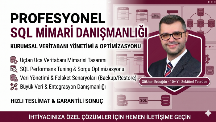 kurumsal sql ve veritabanı mimari danışmanlığı yaparım