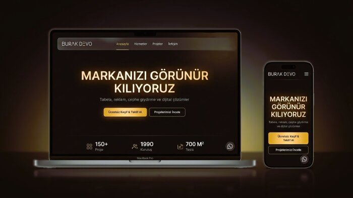 modern ve mobil uyumlu web sitesi geliştiriyorum