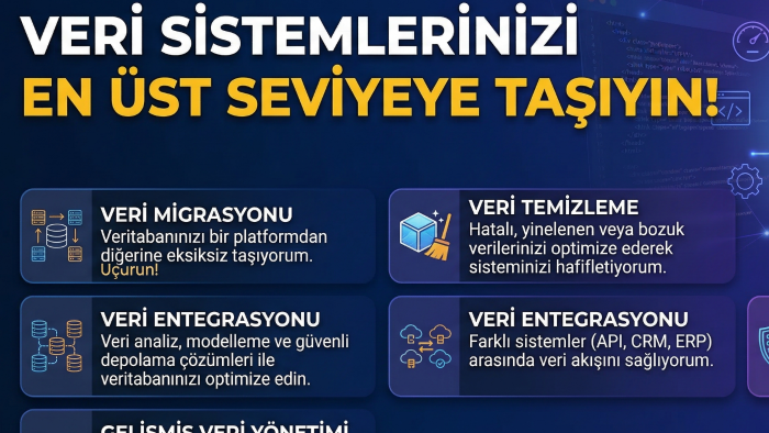 veri entegrasyonu ve veritabanı işlerinizi hallederim