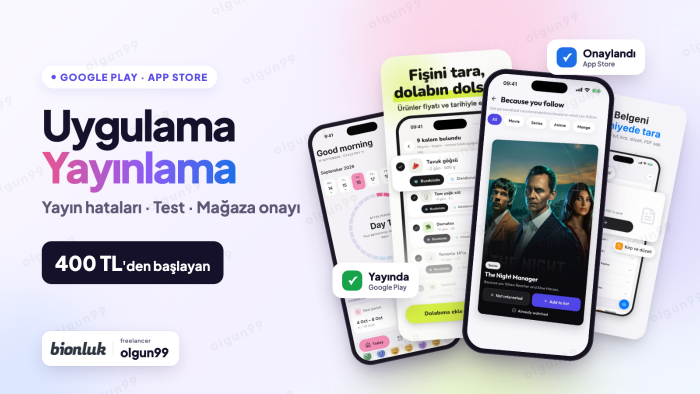 uygulamanızı Google Play ve App Store'da yayınlarım