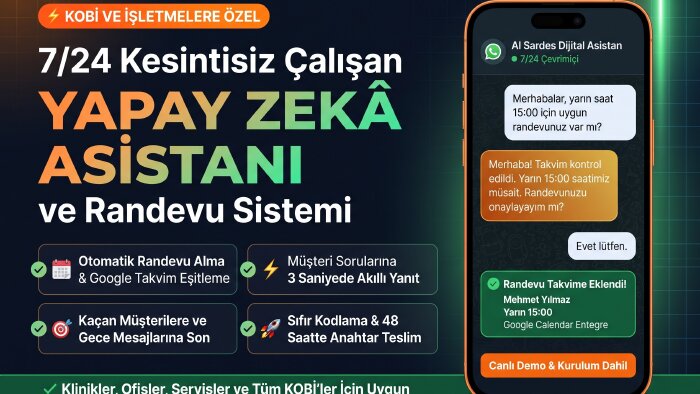 işletmeniz için çalışan yapay zeka asistanları kurarım