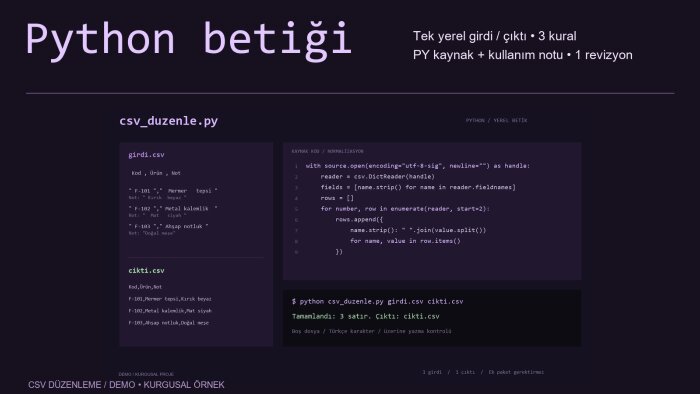 basit dosya işleriniz için Python betiği yazarım