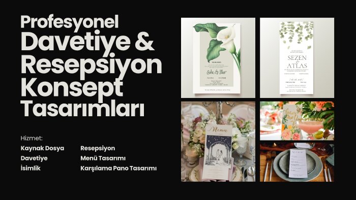 etkinliğinize özel davetiye, konsept tasarımları yaparım