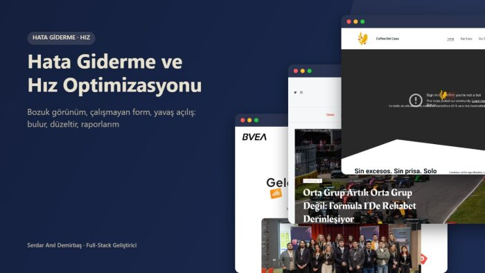 web sitenizdeki hata ve hız sorunlarını giderim