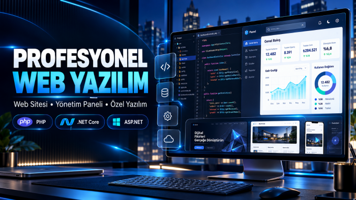 size özel web sitesi, yönetim paneli ve yazılım geliştiririm