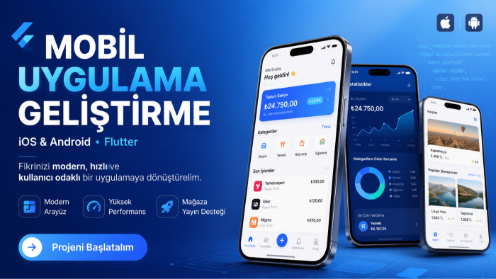 Android ve iOS için mobil uygulama geliştiriyorum