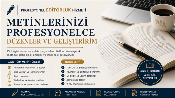 editör olarak metinlerinizi düzenlerim