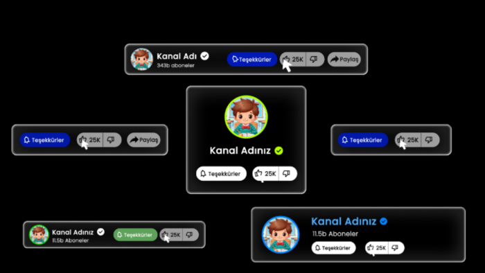 videolarınız için cam efektli abone ol animasyonları yaparım