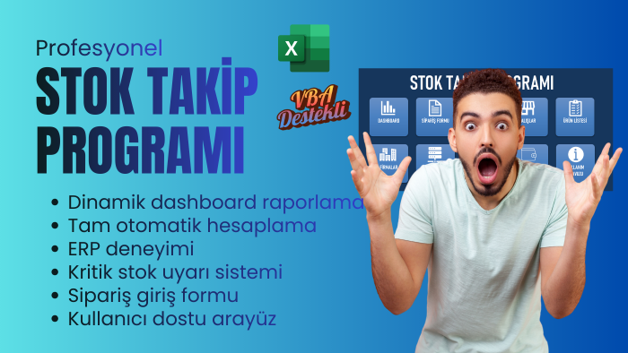 profesyonel excel stok yönetim programı yapabilirim