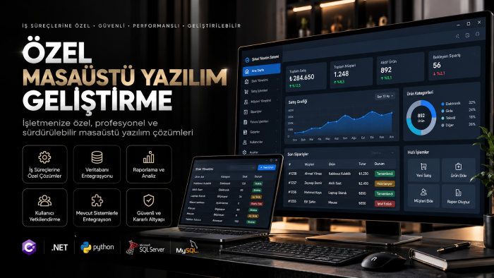 işletmenize özel profesyonel masaüstü yazılım geliştiririm