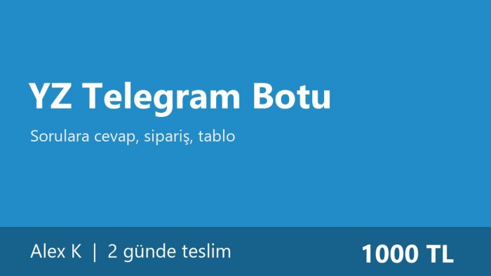 işiniz için yapay zeka destekli telegram botu kurarım