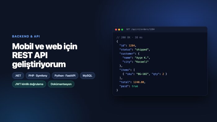işletmenize özel yönetim paneli ve REST API geliştiririm