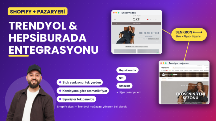 Shopify sitenizi Trendyol ve Hepsiburada ile entegre ederim
