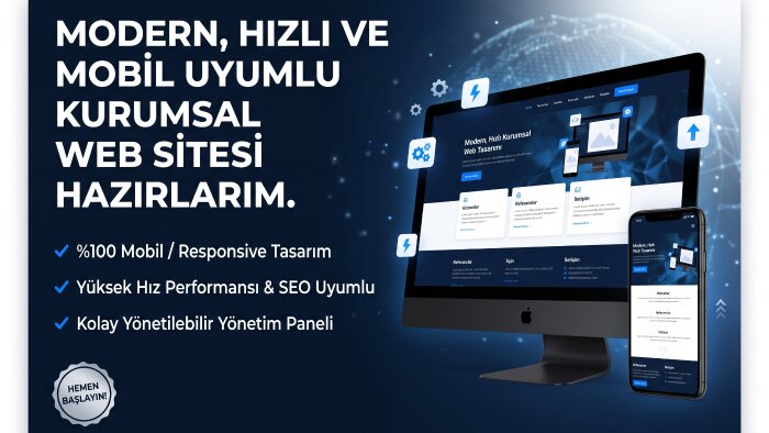 modern, mobil uyumlu ve hızlı kurumsal web sitesi hazırlarım