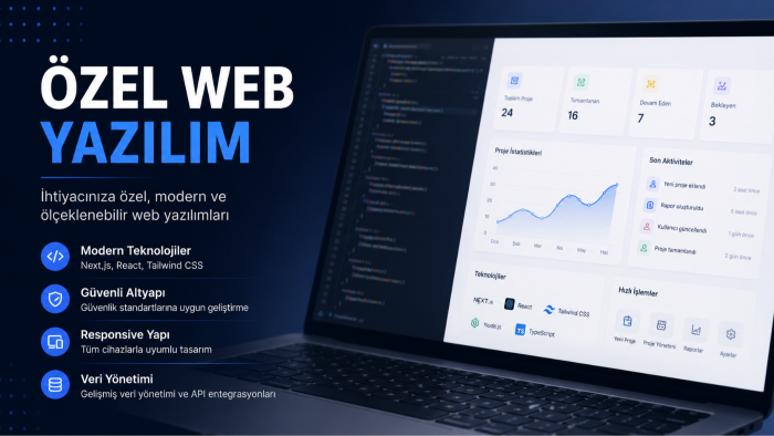özel kodlama ile modern web sitesi geliştiririm
