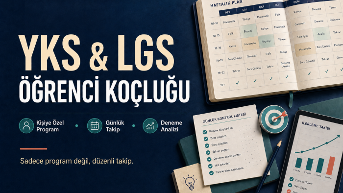 YKS ve LGS sınavları için öğrenci koçluğu yaparım
