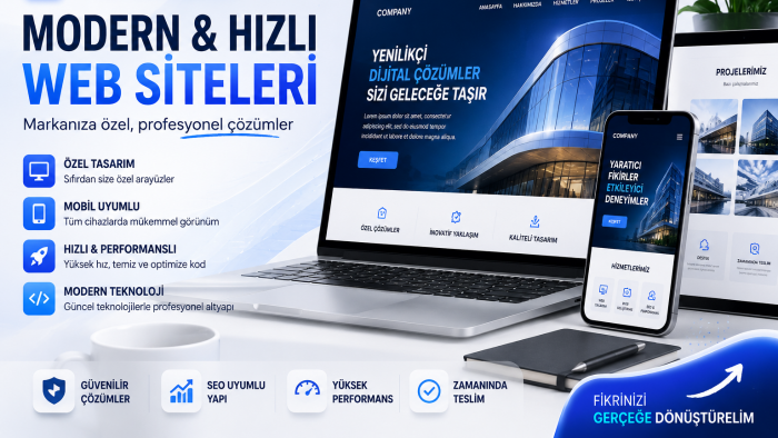 markanıza özel kurumsal web sitesi geliştiririm