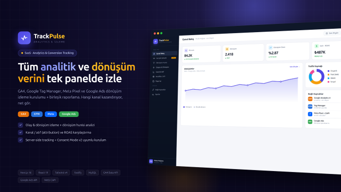 sitenize GA4, GTM ve dönüşüm izleme kurulumu yaparım
