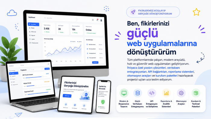 fikirlerinizi güçlü web uygulamalarına dönüştürürüm