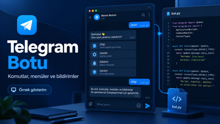 işinize özel Telegram botları geliştiririm