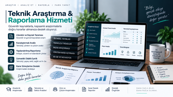 teknik araştırma ve raporlama yaparım
