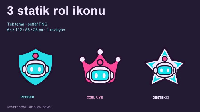 yayınınız için 3 uyumlu statik rol ikonu hazırlarım