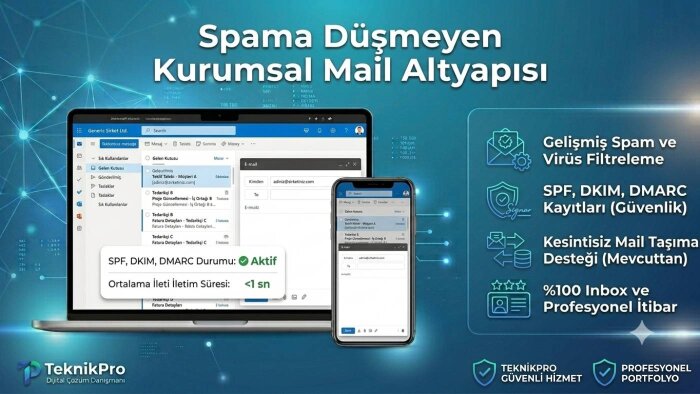 spama düşmeyen kurumsal mail altyapınızı kurarım