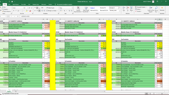 excel kullanarak tablo oluşturabilirim