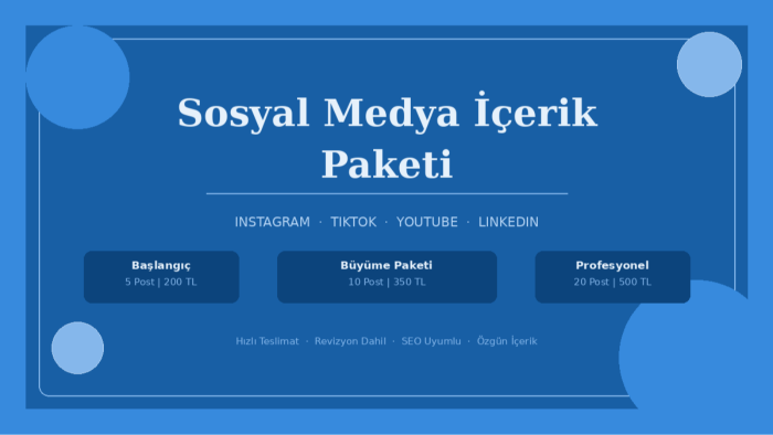 sosyal medya içerikleri üretir ve onlar için metin yazarım