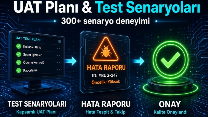 yazılımınız için UAT planı ve test senaryoları hazırlarım