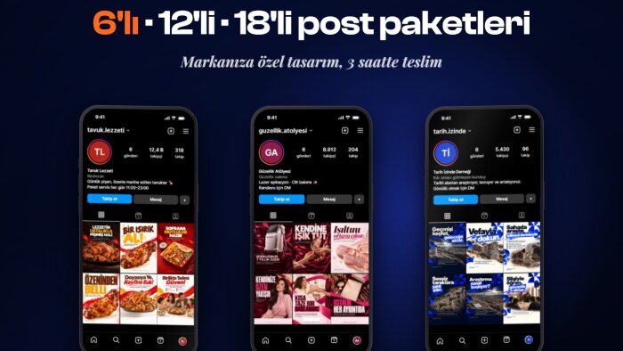 işletmeniz için 6 adet instagram post tasarımı yaparım