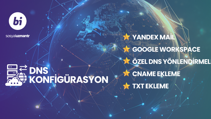 hostinginize ait dns işlemlerinizi sağlarım