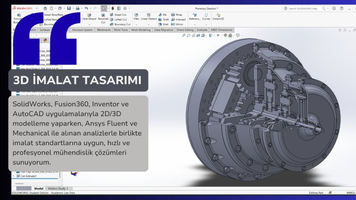 çeşitli modelleme uygulamalarıyla tasarım yapabiliyorum