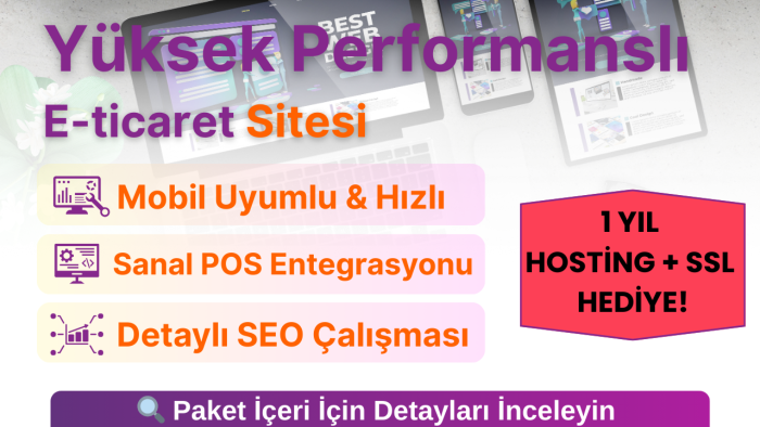 SEO uyumlu, yüksek performanslı E-Ticaret sitenizi yaparım