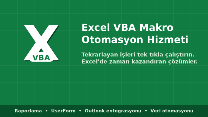 Excel'de VBA ile makro yazar otomasyon yapabilirim